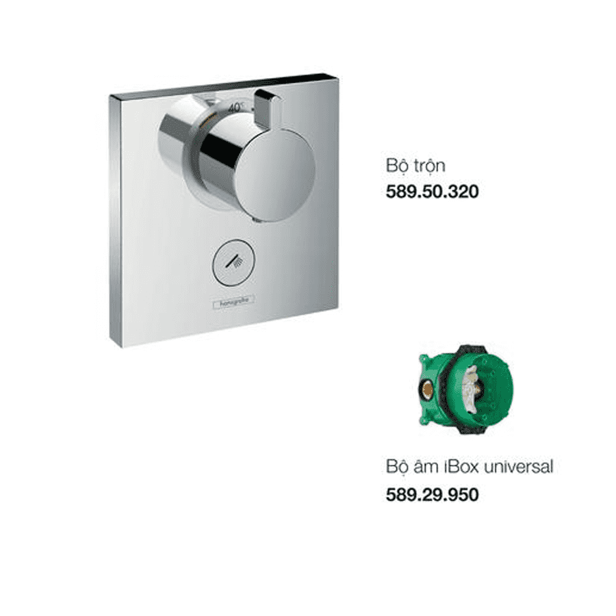 Bộ trộn sen tắm âm điều nhiệt ShowerSelect 589.50.361